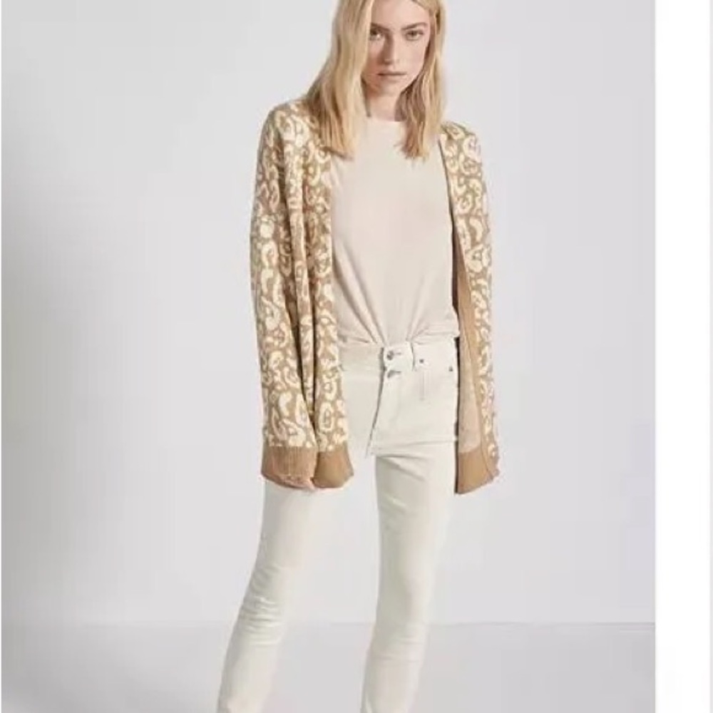 Current/Elliott Tan and Cream oversized Cardigan Sz 0